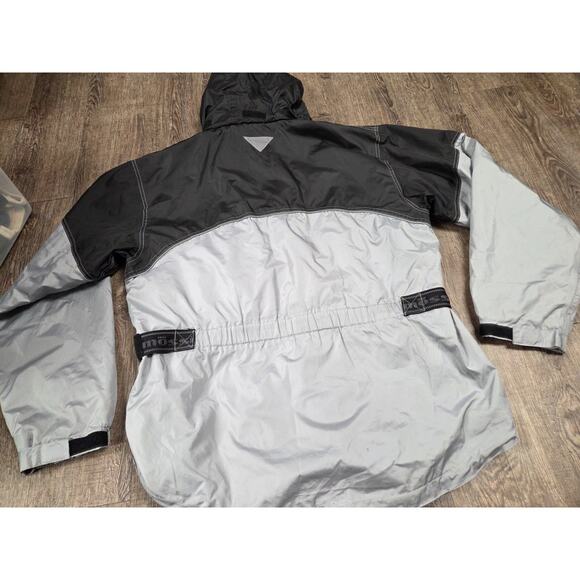 Mossi Windbreaker Rain Jacket Silver Gray Black XL Hooded Coat Racing Motorsport - Picture 6 of 8